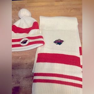 Minnesota wild hat and scarf